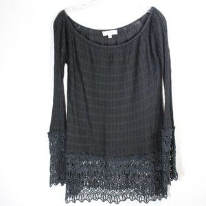 Umgee Scoop neck Crochet Lace Flare Sleeves